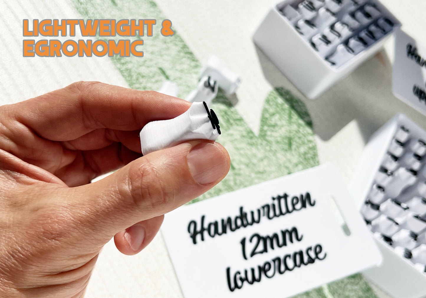 Handwritten Clay Stamps – 12 mm Letter Set (Uppercase & Lowercase)