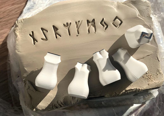 Elder Futhark Rune Stamps for Clay – 12mm Pottery Stamp Set
