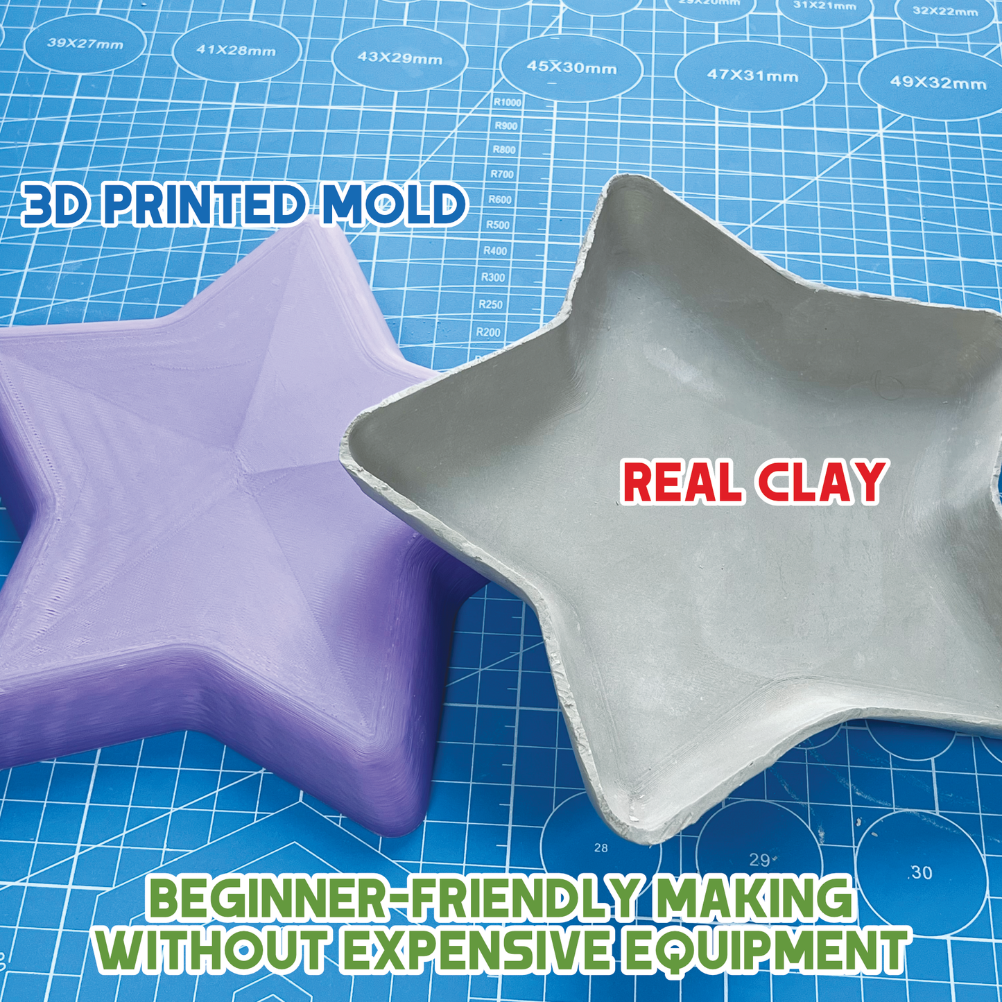 Star Plate Pottery Form for Clay Slab
