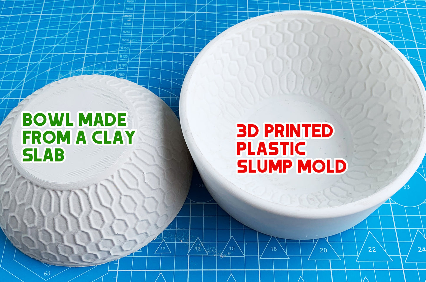 Hexagonal Pattern Bowl Slump Mold for Pottery