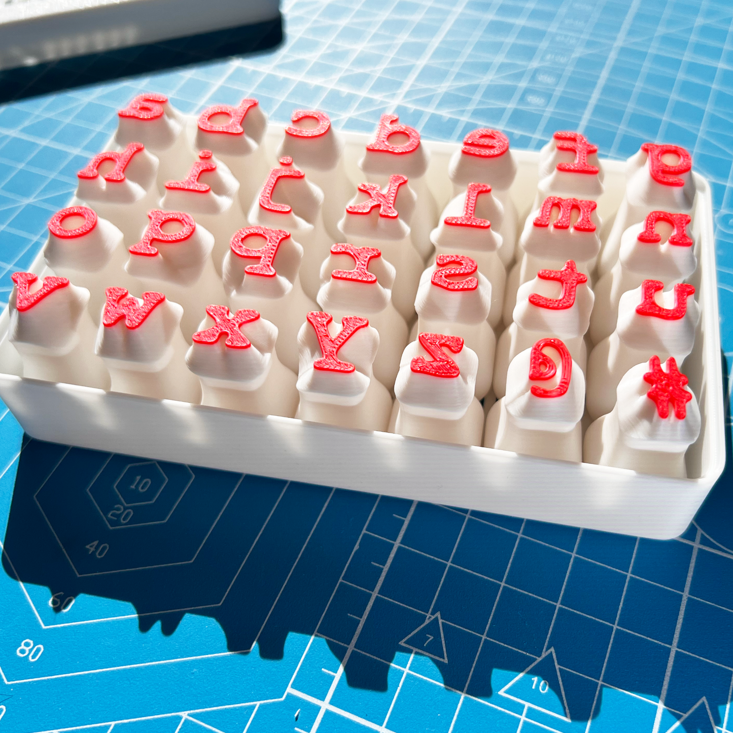 Typewriter Letter Stamps for Clay – 12mm Uppercase & Lowercase Set