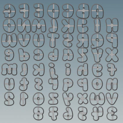 Large Bubble Letter Cutters for Clay and Dough 10 cm / 4" Letters
