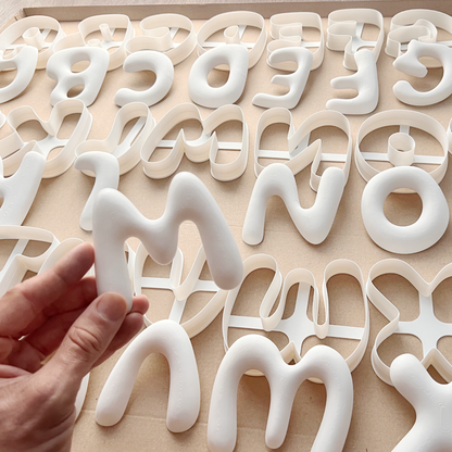 Large Bubble Letter Cutters for Clay and Dough 10 cm / 4" Letters