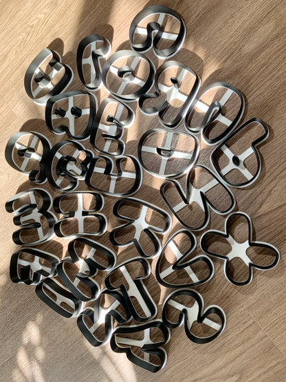Large Bubble Letter Cutters for Clay and Dough 10 cm / 4" Letters