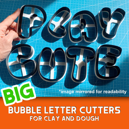 Large Bubble Letter Cutters for Clay and Dough 10 cm / 4" Letters