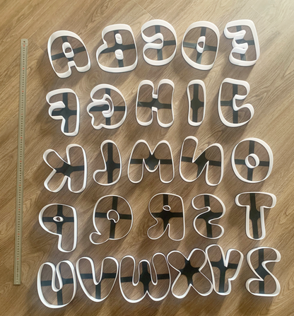 Extra-Large Bubble Letter Cutters – 18 cm/7.1" for Clay and Dough