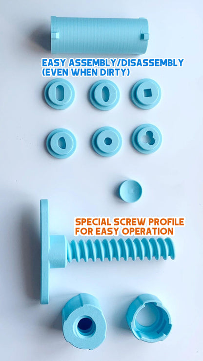 Handheld Screw Extruder for Clay with Interchangeable Dies