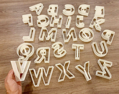 Large Letter and Number Cutters for Clay and Dough – Big Alphabet and Number Set, 10 cm / 4"