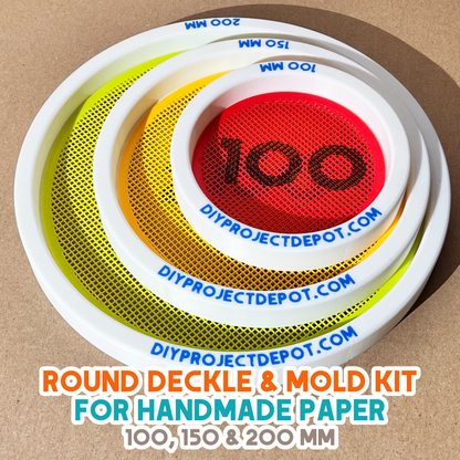 Round Deckle & Mold Papermaking Kit – 100, 150 & 200 mm | Handmade Paper Making Tools