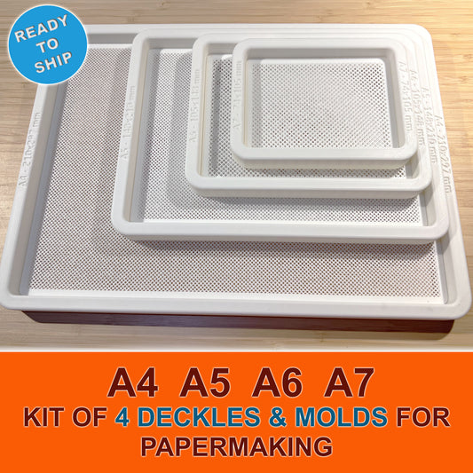 Papermaking Kit A4 A5 A6 A7 – Deckle and Mold Set for Handmade Paper – DIY Paper Making Kit