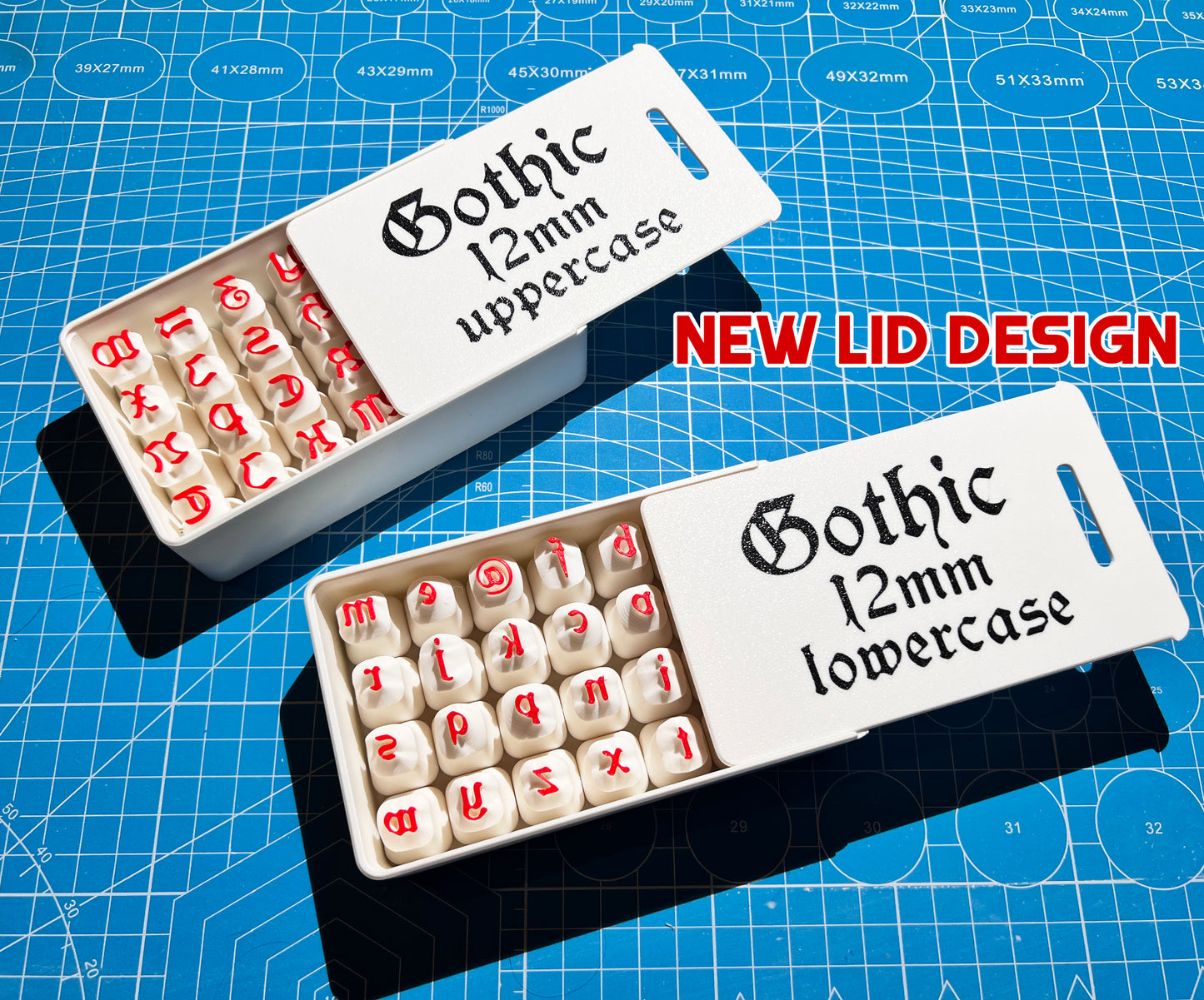 Gothic Clay Stamps 12 mm Set – Uppercase, Lowercase or Both