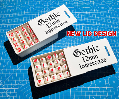 Gothic Clay Stamps 12 mm Set – Uppercase, Lowercase or Both