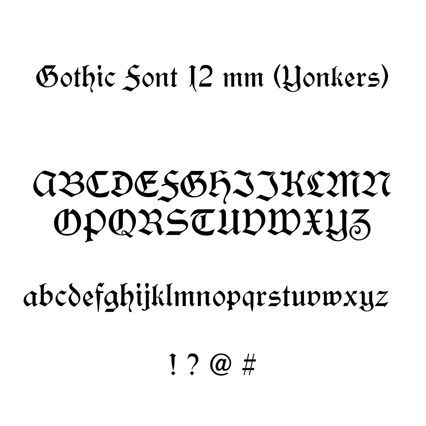 Gothic Clay Stamps 12 mm Set – Uppercase, Lowercase or Both