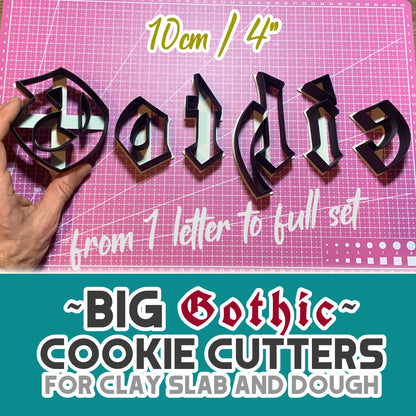 Big Gothic Cookie Cutters for Clay, Polymer Clay, Dough - 10 cm / 4"