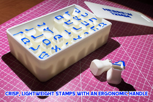Hebrew Letter Stamps for Clay – 12mm Pottery Stamp Set