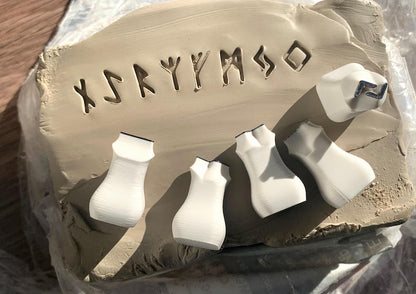 Elder Futhark Rune Stamps for Clay – 12mm Pottery Stamp Set