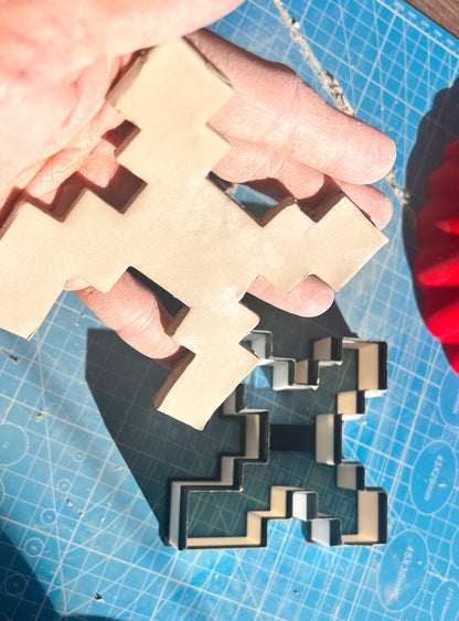 Big Pixel Letters Cookie Cutters for Polymer Clay, Ceramics, Dough - 10 cm / 4"