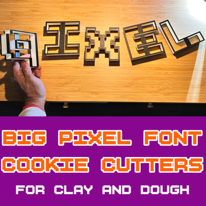 Big Pixel Letters Cookie Cutters for Polymer Clay, Ceramics, Dough - 10 cm / 4"