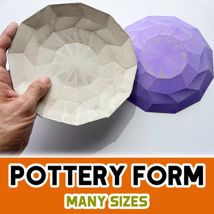 Faceted Low Poly Plate Pottery Form for Clay Slab