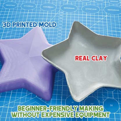 Star Plate Pottery Form for Clay Slab