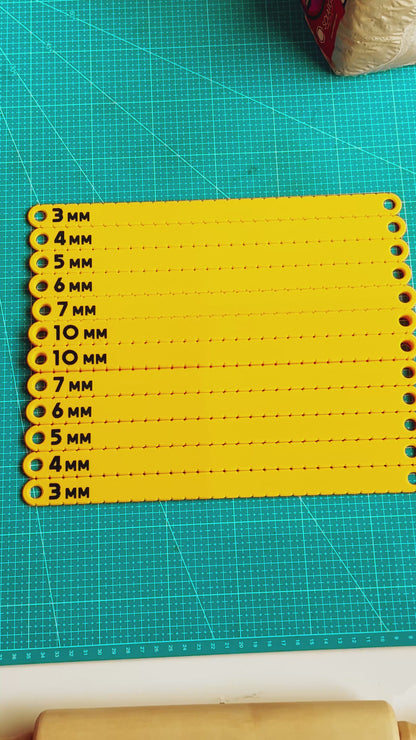 Clay Slab Rulers Set, 6 Pairs 3–10 mm, 30 cm Pottery Thickness Guides