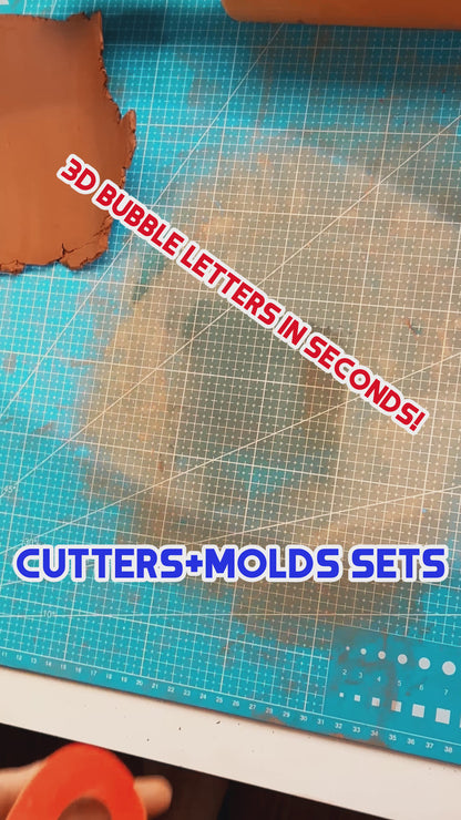 Large Bubble Letter Cutters for Clay and Dough 10 cm / 4" Letters