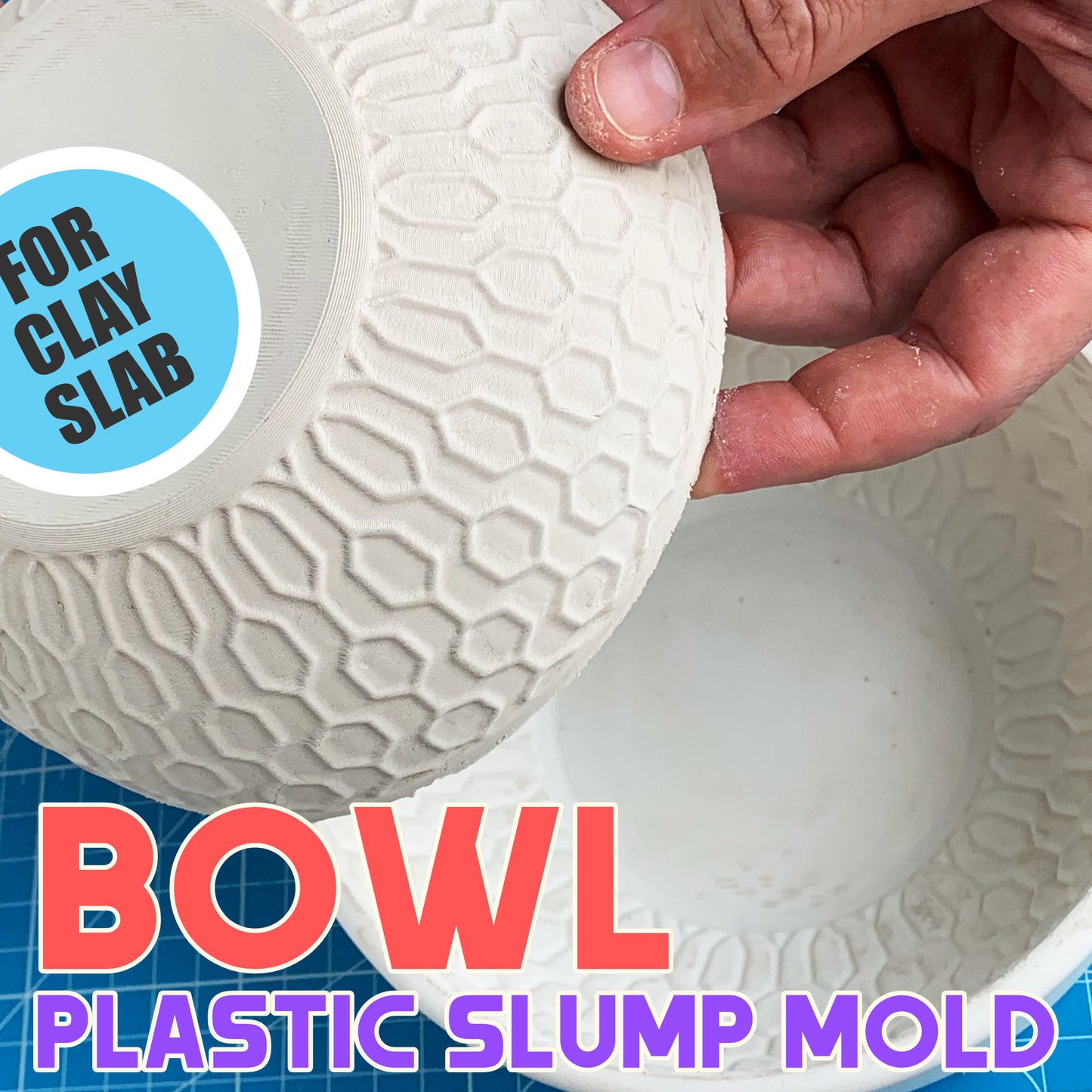 Hexagonal Pattern Bowl Slump Mold for Pottery