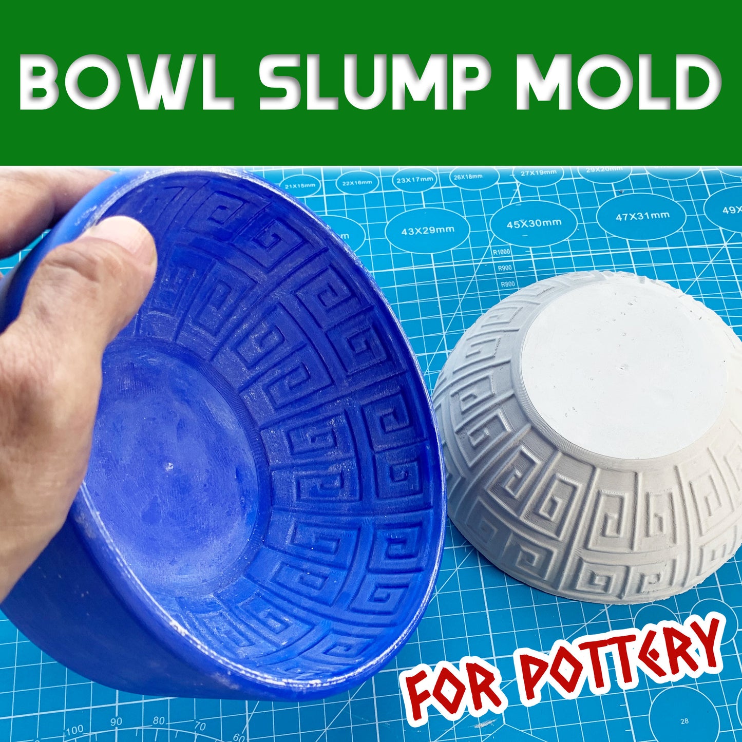 Greek Pattern Bowl Slump Mold for Pottery