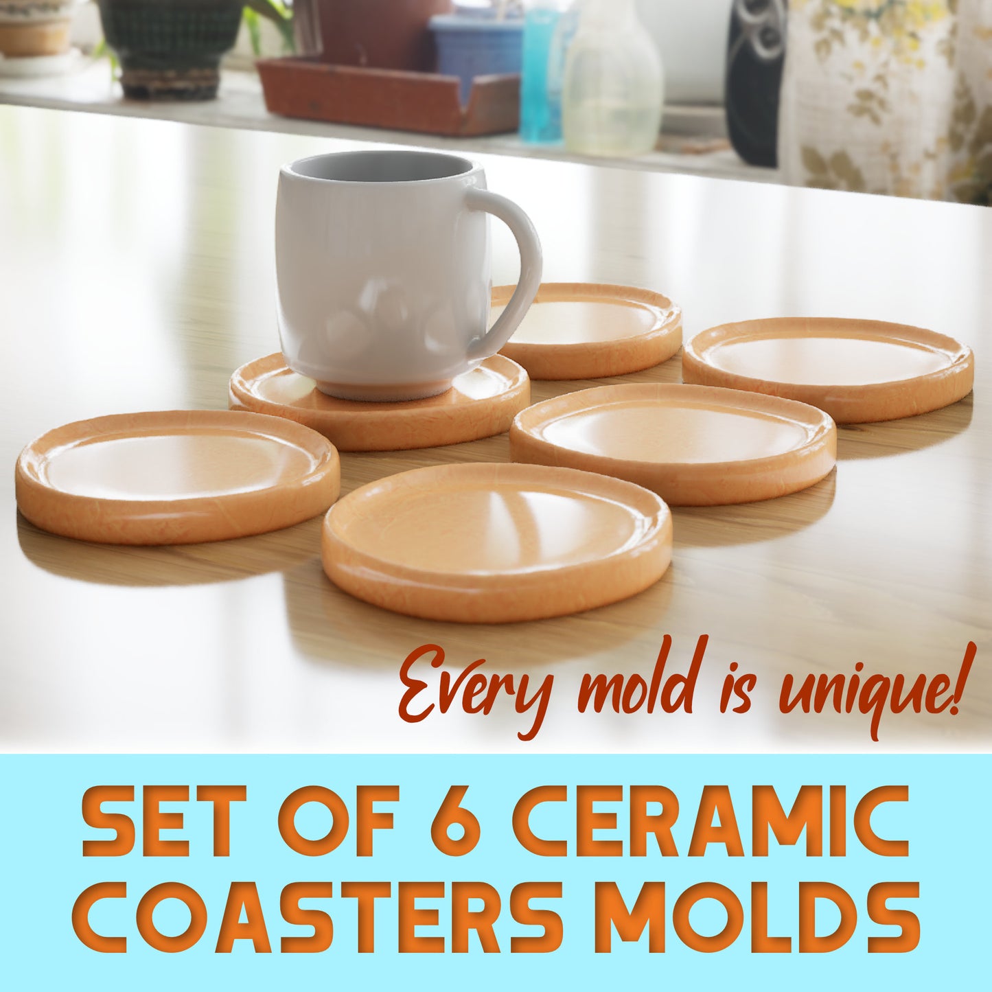 Irregular Ceramic Coaster Slump Mold Set