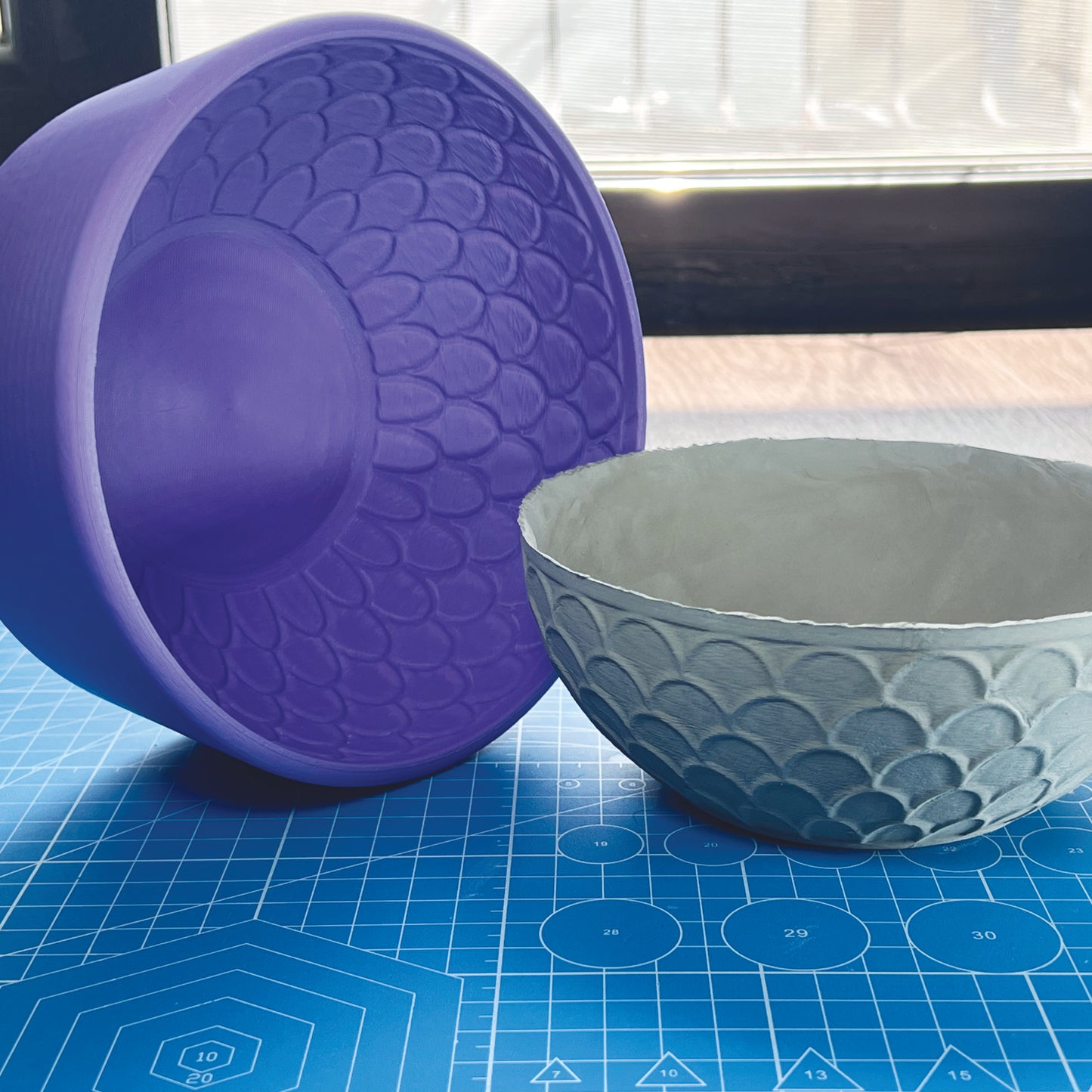 Scales Pattern Bowl Slump Mold for Pottery