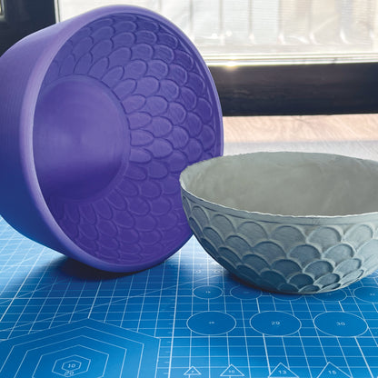Scales Pattern Bowl Slump Mold for Pottery