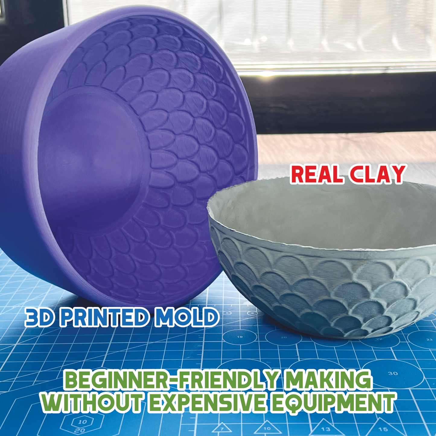 Scales Pattern Bowl Slump Mold for Pottery