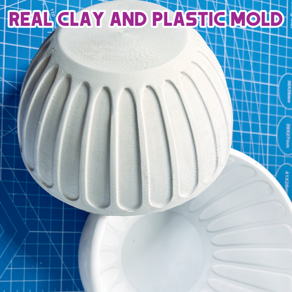 Deep Ribbed Bowl Slump Mold for Pottery