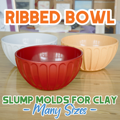Deep Ribbed Bowl Slump Mold for Pottery