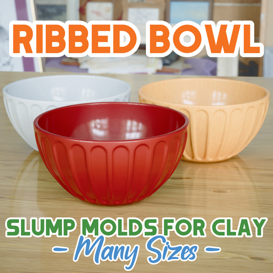 Deep Ribbed Bowl Slump Mold for Pottery
