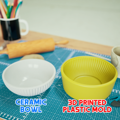 Ribbed Bowl Slump Mold for Pottery