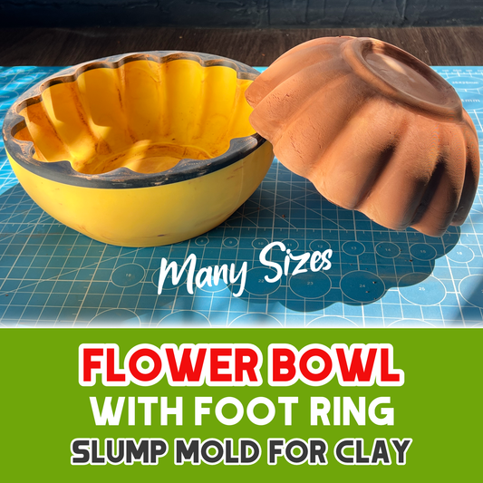 Flower Bowl Slump Mold with Foot Ring – Multiple Sizes