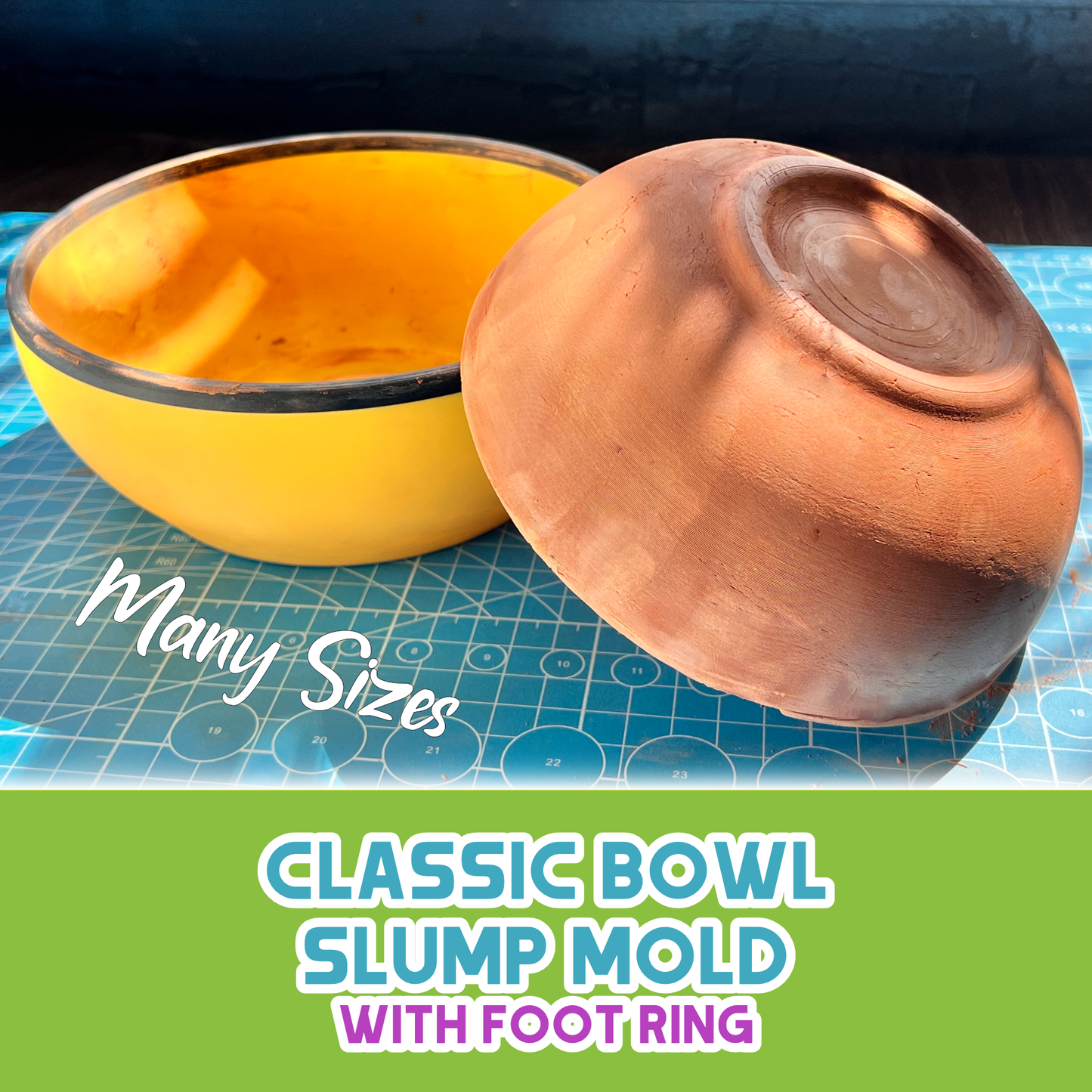 Slump Mold for a Classic Bowl with Foot Ring – Multiple Sizes