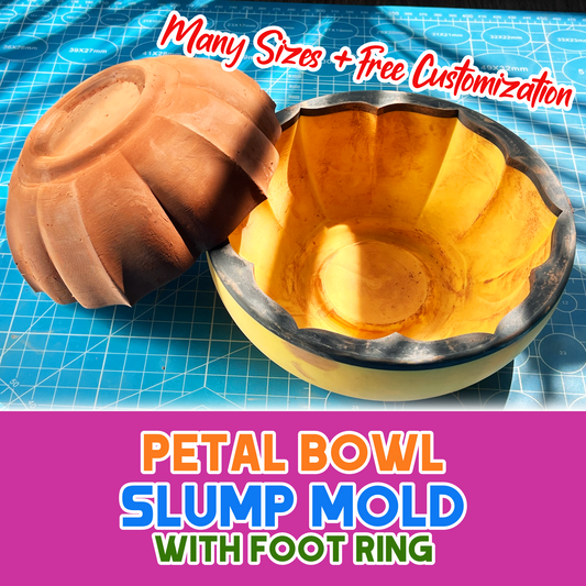 Petal Slump Mold for a Bowl with Foot Ring – Multiple Sizes
